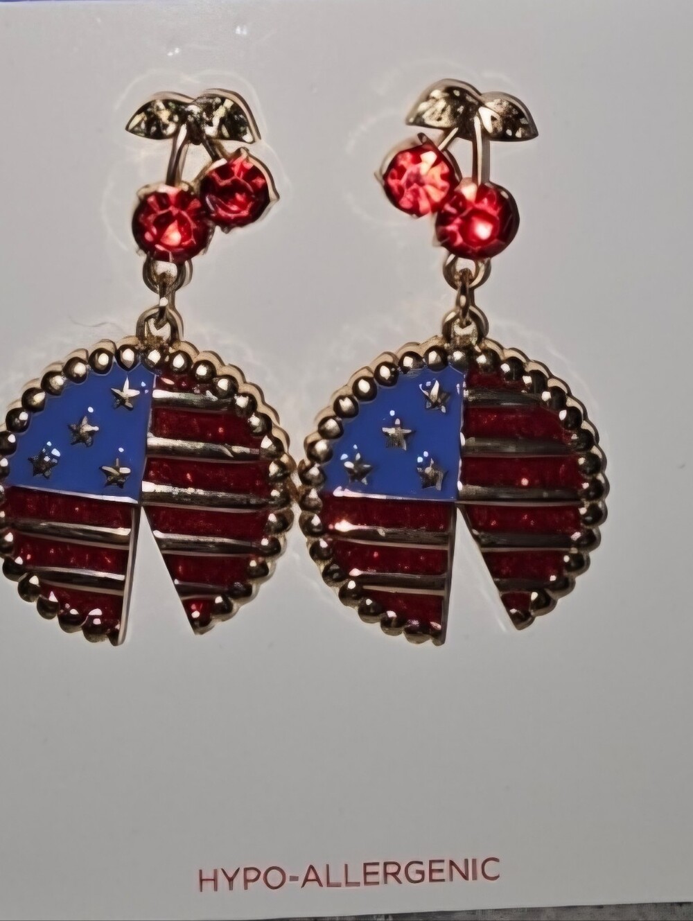 Patriotic Red and Blue Flag Dangle Earrings - Celebrate!